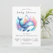 Graceful Custom Whale Baby shower Kaart (Staand voorkant)