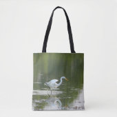 Graceful Egret Canvas tas (Voorkant)