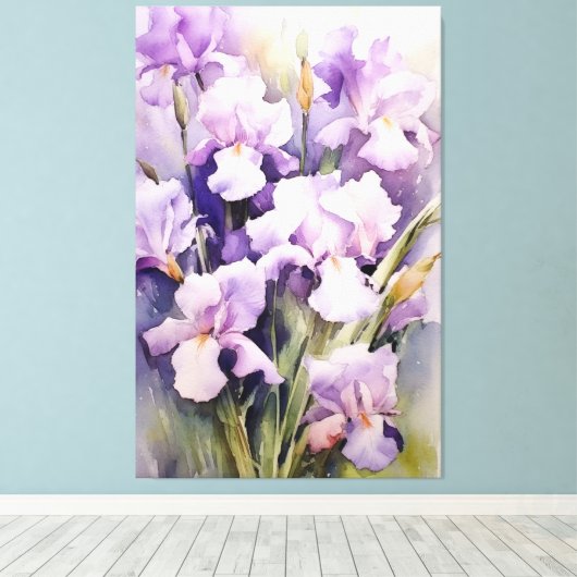 Graceful Elegantie van irissen Canvas Afdruk (Insitu (Houten vloer))