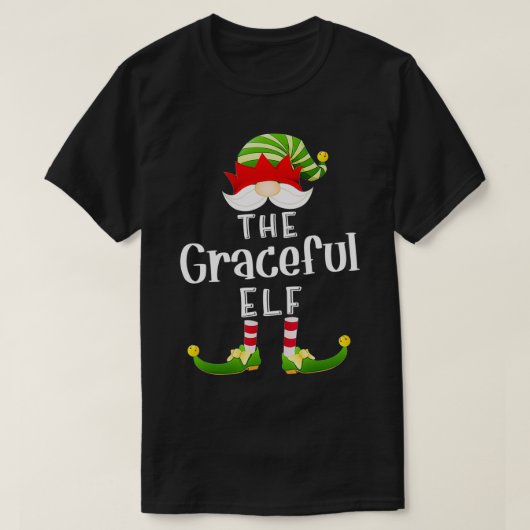 Graceful Elf Group Kerstmis Funny Pajama Party T-shirt (Design voorkant)