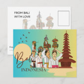 Graceful Essence: Balinese Vrouw Briefkaart (Voorkant / Achterkant)