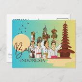 Graceful Essence : Carte postale de femme balinais (Devant / Derrière)