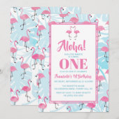 Graceful flamingos and monstera leaves kaart (Voorkant / Achterkant)