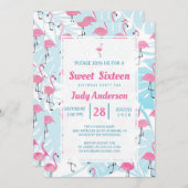 Graceful flamingos and monstera leaves kaart (Voorkant / Achterkant)