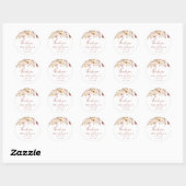 Graceful Floral dank u bruiloft gunst Ronde Sticker (Vel)