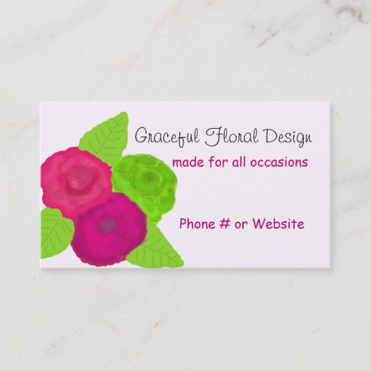 Graceful Floral Design Bold Flowers Visitekaartje (Voorkant)