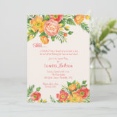Graceful Floral Invitation Kaart (Staand voorkant)