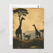 Graceful Giants: Giraffes Briefkaart (Voorkant / Achterkant)