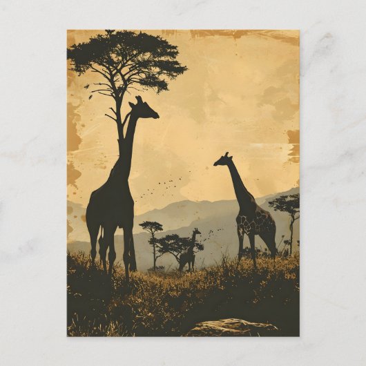 Graceful Giants: Giraffes Briefkaart (Voorkant)
