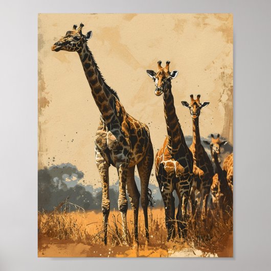 Graceful Giants: Giraffes Poster (Voorkant)