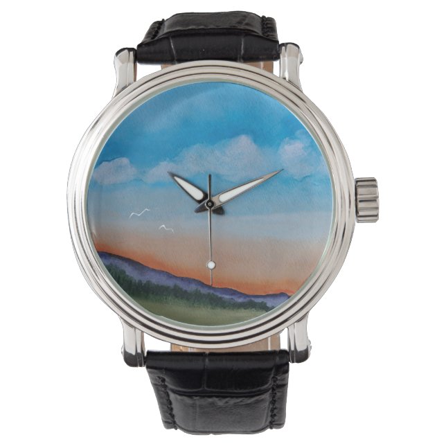 Graceful Glowing Sunset Hills Horloge (Voorkant)