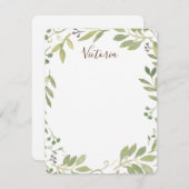 Graceful Greenery Flat Note Card Notitiekaartje (Voorkant / Achterkant)