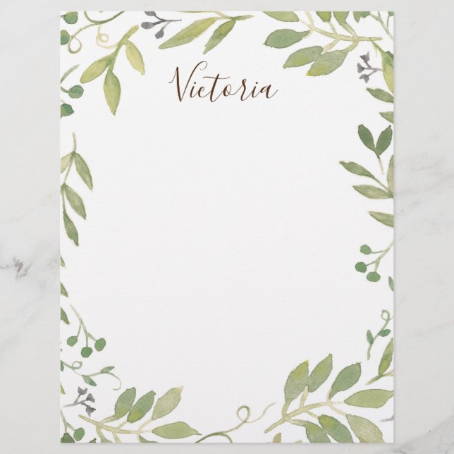 Graceful Greenery Letterhead Briefhoofd (Voorkant)