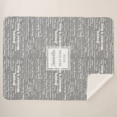 Graceful Grey Script Mother’s Day Personalized  Sherpa Deken (Voorkant (horizontaal))