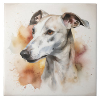 Graceful Greyhound, Dog, Pet, Waterverf Tegeltje