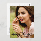 Graceful hand Lettered Afstuderen Dank u Briefkaart (Voorkant / Achterkant)