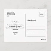 Graceful hand Lettered Afstuderen Dank u Briefkaart (Achterkant)