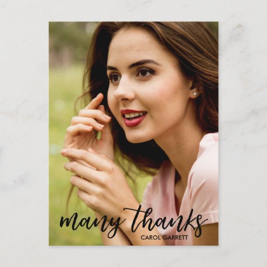 Graceful hand Lettered Afstuderen Dank u Briefkaart (Voorkant)