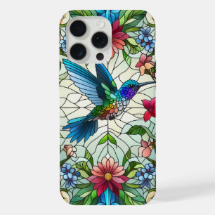 Graceful Hummingbird met Glas in lood Effect iPhone 15 Pro Max Hoesje