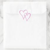 Graceful Interlocking Pink Hearts Vierkante Sticker (Tas)