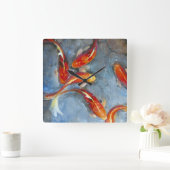 Graceful Koi II Vierkante Klok (Huis)