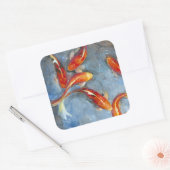 Graceful Koi II Vierkante Sticker (Envelop)