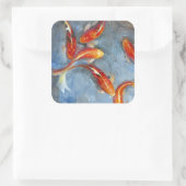 Graceful Koi II Vierkante Sticker (Tas)