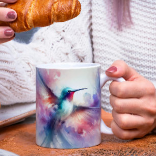 Graceful kolibrie in Waterverf Koffiemok