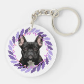 Graceful Lavender French Bulldog | Personalized Sleutelhanger (Achterkant)