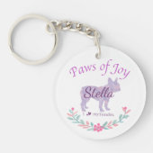 Graceful Lavender French Bulldog | Personalized Sleutelhanger (Voorkant)