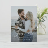 Graceful Modern Calligraphy Full Photo Save The Date (Staand voorkant)