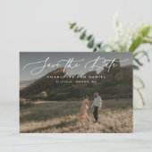 Graceful Modern Calligraphy Full Photo Save The Date (Staand voorkant)