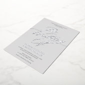 Graceful Modern Script Wedding Gray Silver Folie Uitnodiging (Gedraaid)