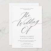 Graceful Modern Script Wedding Kaart (Voorkant / Achterkant)