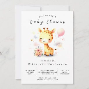 Graceful Online Giraffe Baby shower Kaart