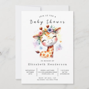 Graceful Online Giraffe Baby shower Kaart