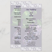 Graceful Paarse Lilacs Wedding Programme Programma (Voorkant / Achterkant)