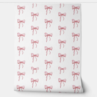 Graceful Pink Ribbon Pattern Behang