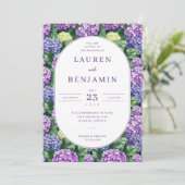 Graceful Purple Floral Invitation (Debout devant)