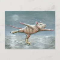 Graceful Rat Skating Briefkaart