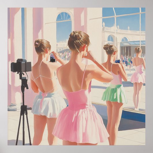 Graceful Reflections: moderne balletkunst Poster (Voorkant)