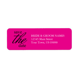 Graceful Save the Date Adresetiketten (Magenta) Etiket