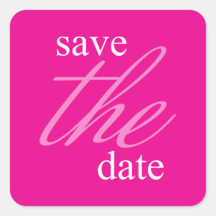 Graceful Save the Date Étiquette (Magenta Rose)