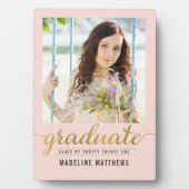 Graceful Script EDITABLE COLOR Afstuderen Plaque Fotoplaat (voorkant)