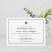 Graceful Starfish Classic Zwart | Bruiloft Kaart (Staand voorkant)