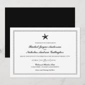 Graceful Starfish Classic Zwart | Bruiloft Kaart (Voorkant / Achterkant)