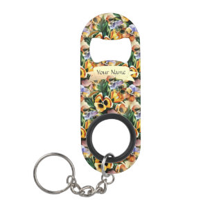 Graceful stijlvolle prachtige pansies personaliser mini flessenopener