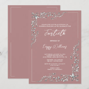 Graceful Stijlvolle Zilveren Decoratie Verjaardags Kaart