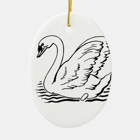 Graceful Swan Keramisch Ornament (Voorkant)