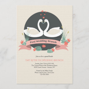 Graceful Swans Post Mariage Brunch Invitation